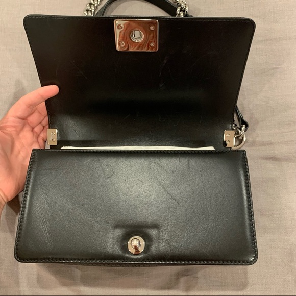 Chanel Boy Bag Old Medium Black Perforated Lambskin Leather Chrome Hardware - Picture 13 of 16